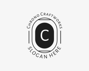 Minimalist Hipster Oval logo design