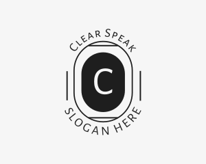 Minimalist Hipster Oval logo design