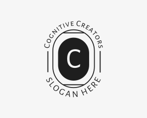 Minimalist Hipster Oval logo design