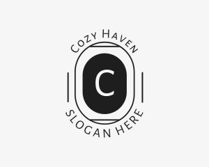 Minimalist Hipster Oval logo design