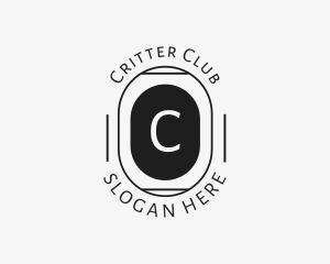 Minimalist Hipster Oval logo design