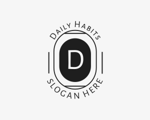 Minimalist Hipster Oval logo design