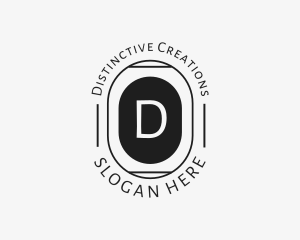 Minimalist Hipster Oval logo design