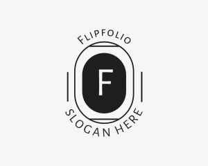 Minimalist Hipster Oval logo design