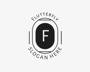 Minimalist Hipster Oval logo design