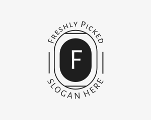 Minimalist Hipster Oval logo design