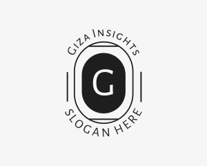 Minimalist Hipster Oval logo design