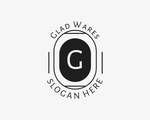 Minimalist Hipster Oval logo design