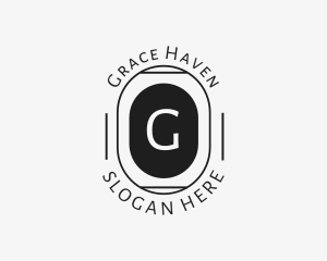 Minimalist Hipster Oval logo design