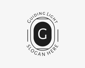 Minimalist Hipster Oval logo design