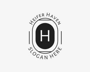 Minimalist Hipster Oval logo design