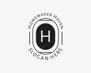 Minimalist Hipster Oval logo design