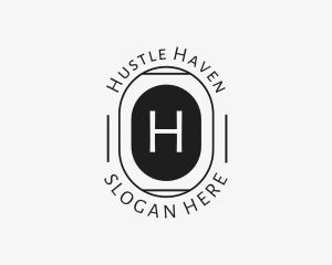 Minimalist Hipster Oval logo design