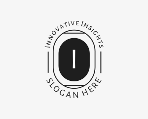 Minimalist Hipster Oval logo design