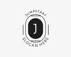 Minimalist Hipster Oval logo design