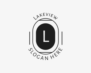 Minimalist Hipster Oval logo design