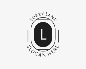 Minimalist Hipster Oval logo design