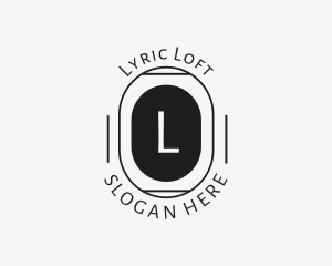 Minimalist Hipster Oval logo design