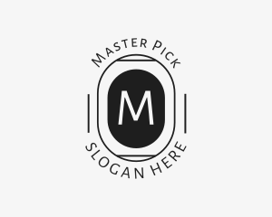 Minimalist Hipster Oval logo design