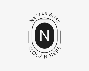 Minimalist Hipster Oval logo design