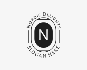 Minimalist Hipster Oval logo design