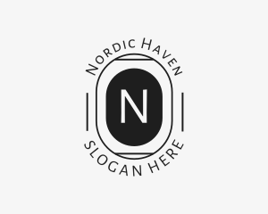 Minimalist Hipster Oval logo design