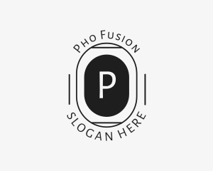 Minimalist Hipster Oval logo design