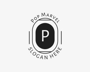 Minimalist Hipster Oval logo design