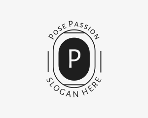 Minimalist Hipster Oval logo design