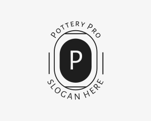 Minimalist Hipster Oval logo design