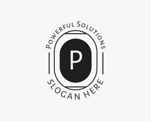 Minimalist Hipster Oval logo design