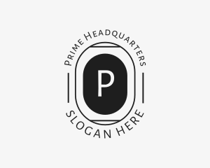 Minimalist Hipster Oval logo design