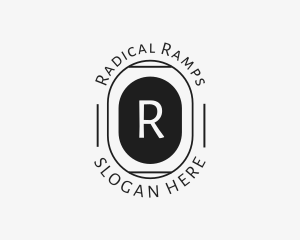 Minimalist Hipster Oval logo design