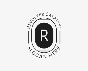 Minimalist Hipster Oval logo design