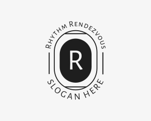 Minimalist Hipster Oval logo design