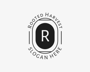 Minimalist Hipster Oval logo design