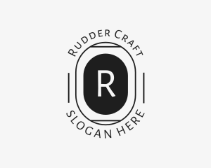 Minimalist Hipster Oval logo design