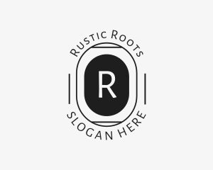 Minimalist Hipster Oval logo design