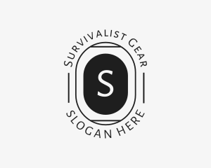 Minimalist Hipster Oval logo design