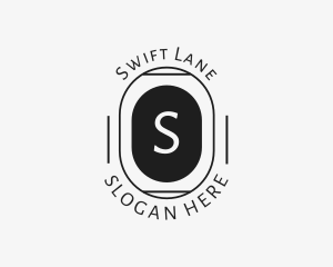 Minimalist Hipster Oval logo design