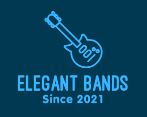 Blue Electric Guitar  logo design