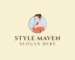 Beautiful Woman Fashionista Dress logo design