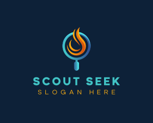 Search Fire Magnifying Glass logo design