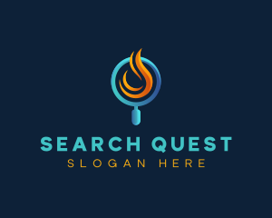 Search Fire Magnifying Glass logo design