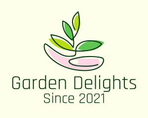 Gardener Hand Leaf logo design