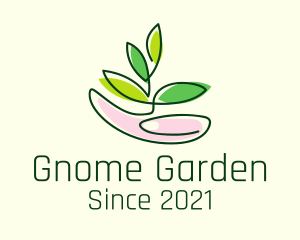 Gardener Hand Leaf logo design