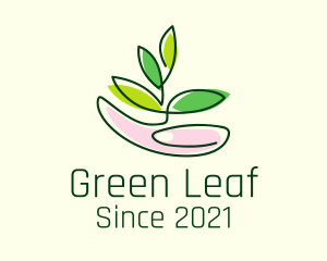 Gardener Hand Leaf logo design