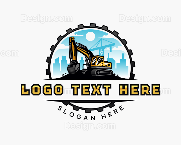 Digging Machine Excavator Logo