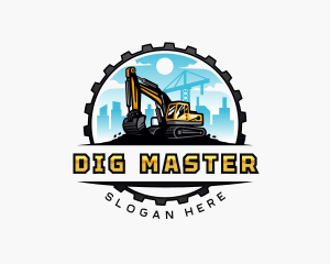 Digging Machine Excavator logo design