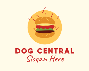 Hot Burger Sandwich logo design